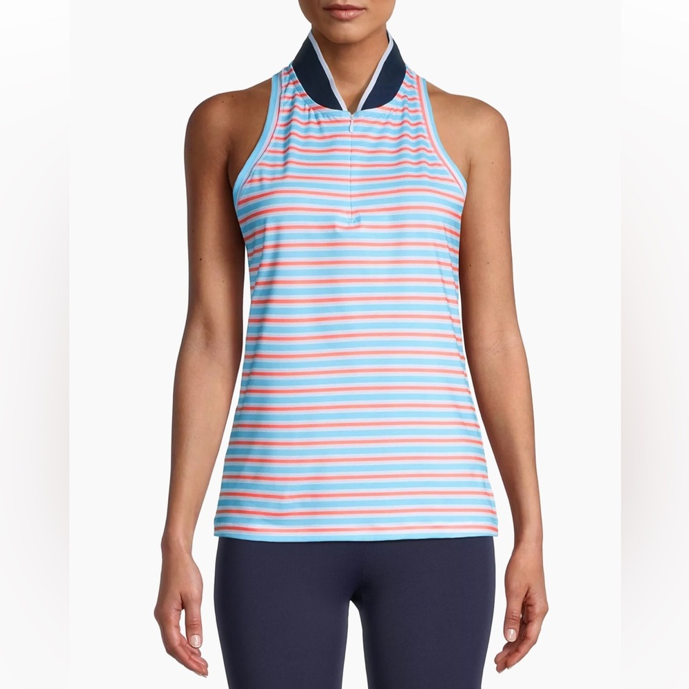Addison Bay Courtside Sleeveless Polo Tank 1/4 Zip Golf Tennis Size XS